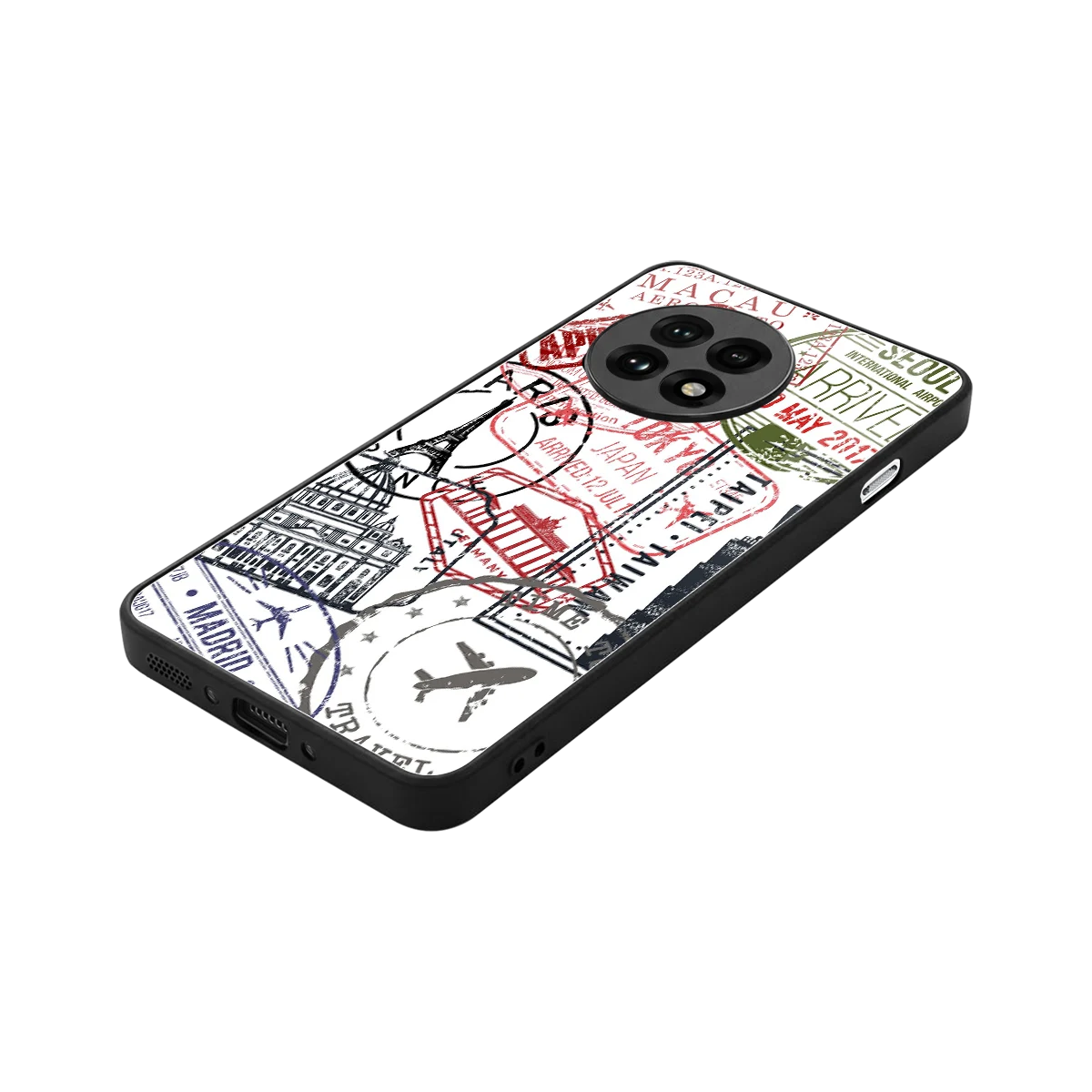 Stamp Collection stylish phone case for oneplus 13r | glossy glass and slim fit