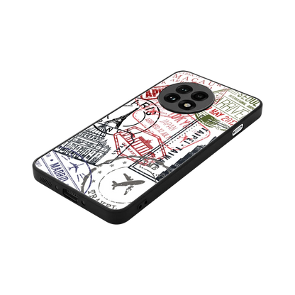 Stamp Collection stylish phone case for oneplus 13r | glossy glass and slim fit