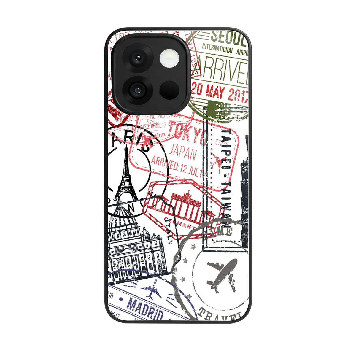 Stamp Collection back phone cover | glass case for oneplus 13s