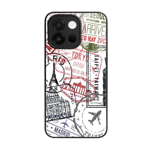 Stamp Collection back phone cover | glass case for oneplus 13s