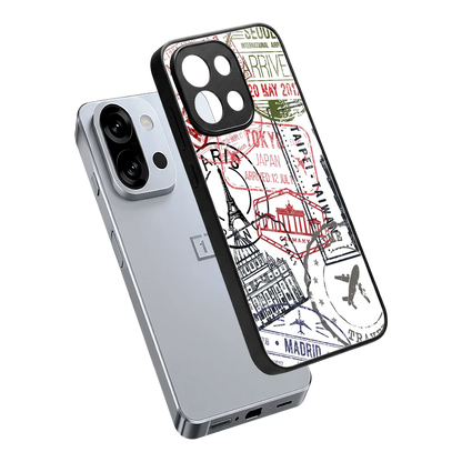 Stamp Collection sleek oneplus 13s cover with tempered glass back and TPU edges