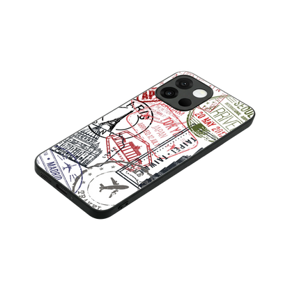 Stamp Collection stylish phone case for oneplus 13s | glossy glass and slim fit