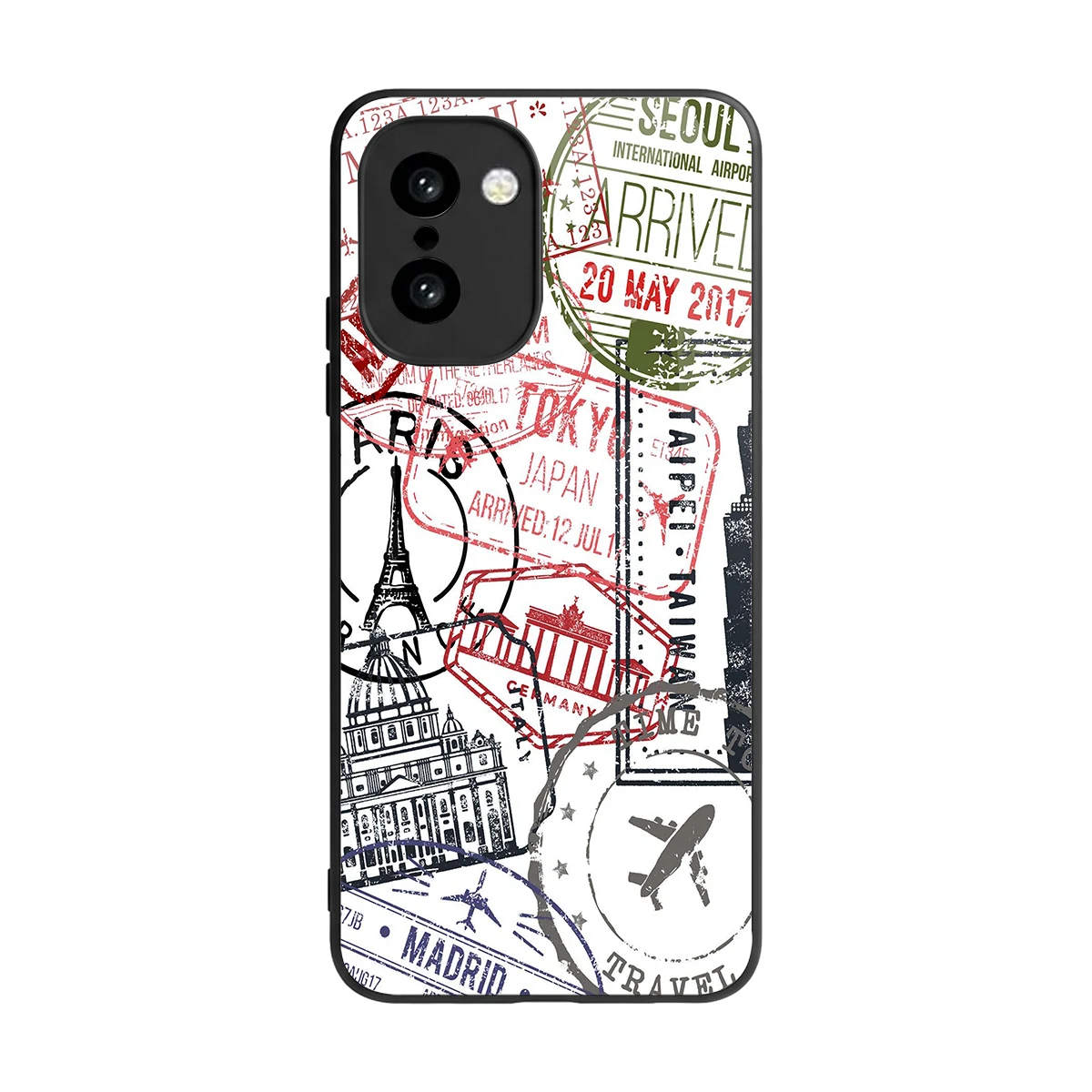 Stamp Collection back phone cover | glass case for oneplus 15r