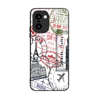 Stamp Collection back phone cover | glass case for oneplus 15r