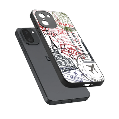 Stamp Collection sleek oneplus 15r cover with tempered glass back and TPU edges