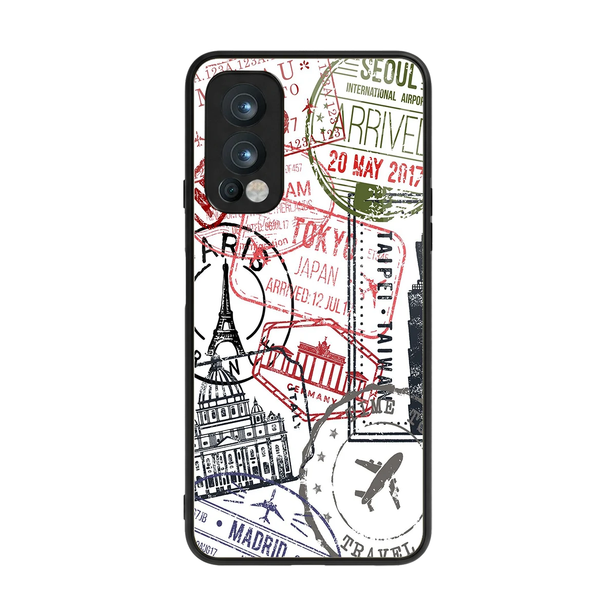 Stamp Collection back phone cover | glass case for oneplus nord 2