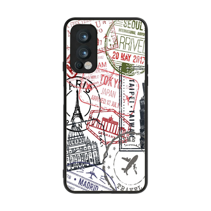 Stamp Collection back phone cover | glass case for oneplus nord 2