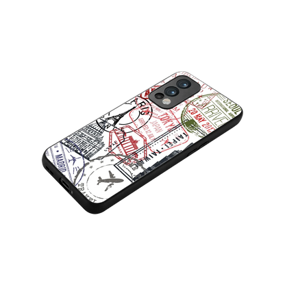 Stamp Collection stylish phone case for oneplus nord 2 | glossy glass and slim fit