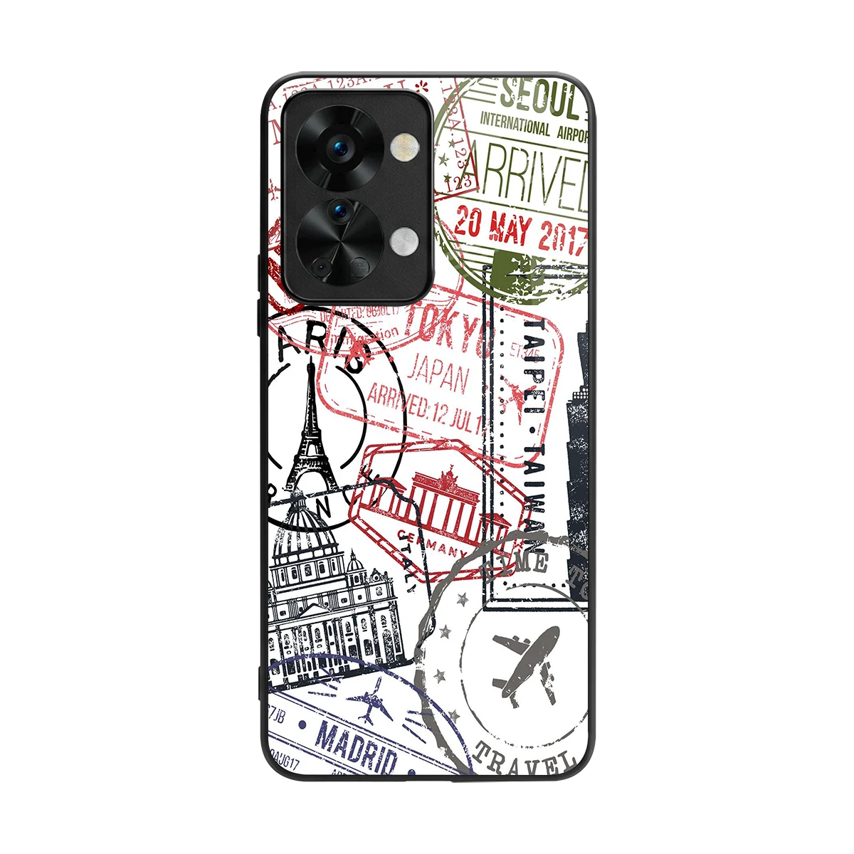 Stamp Collection back phone cover | glass case for oneplus nord 2t