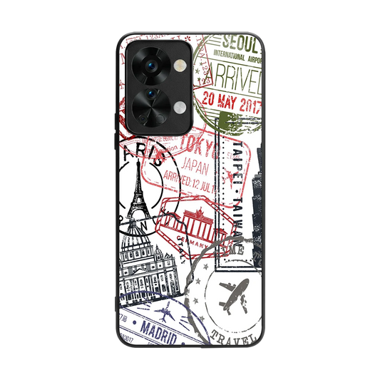 Stamp Collection back phone cover | glass case for oneplus nord 2t