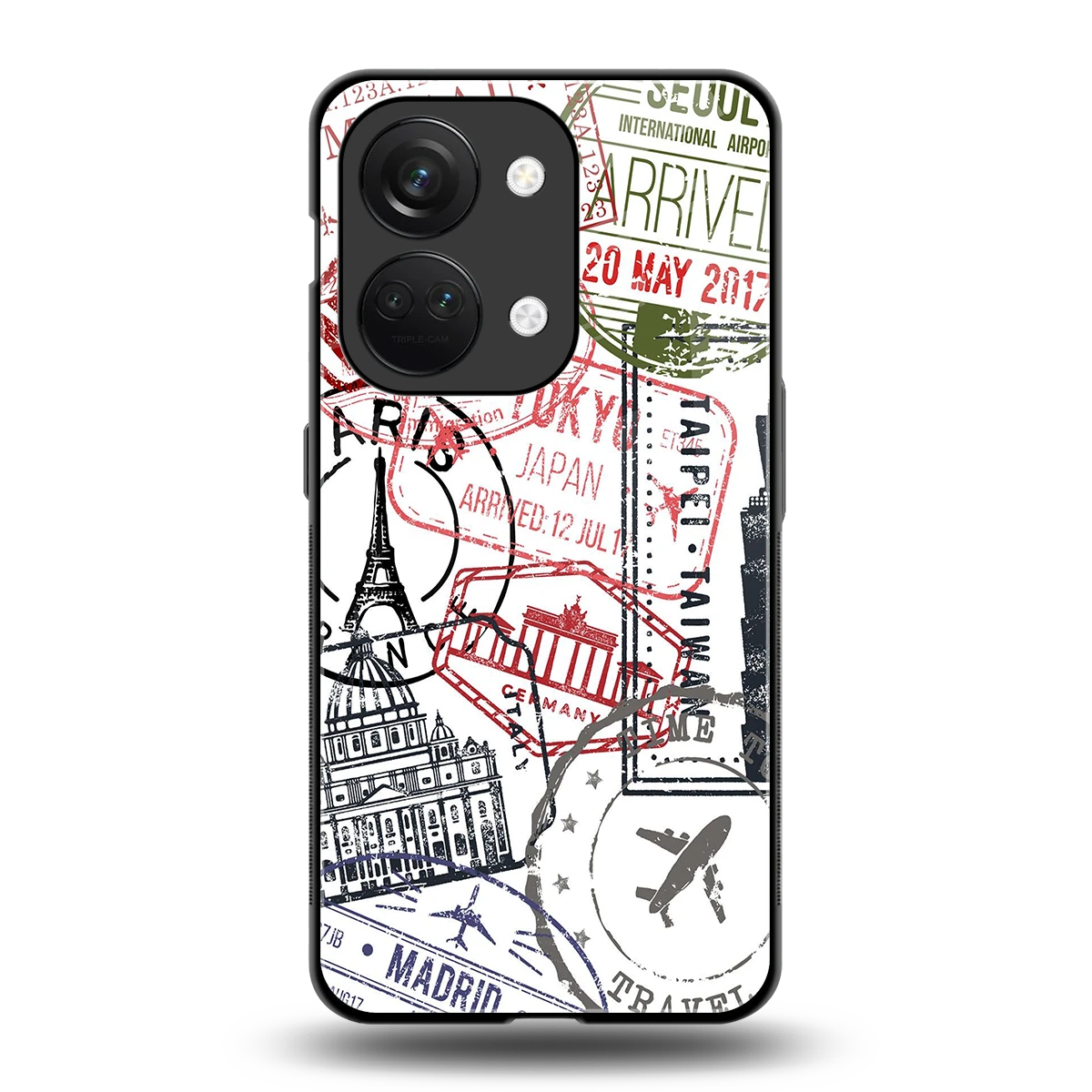 Stamp Collection back phone cover | glass case for oneplus nord 3