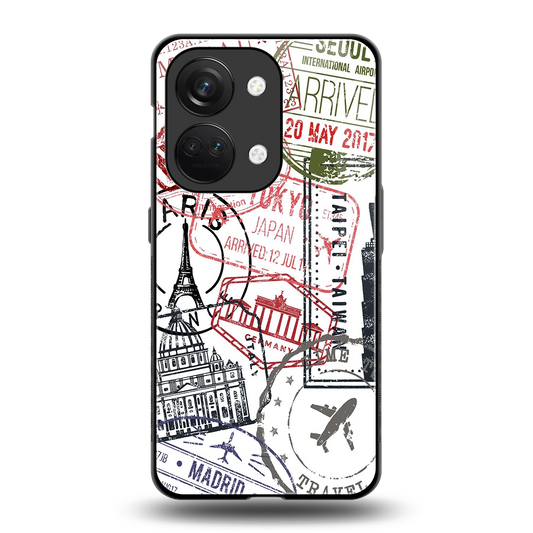 Stamp Collection back phone cover | glass case for oneplus nord 3