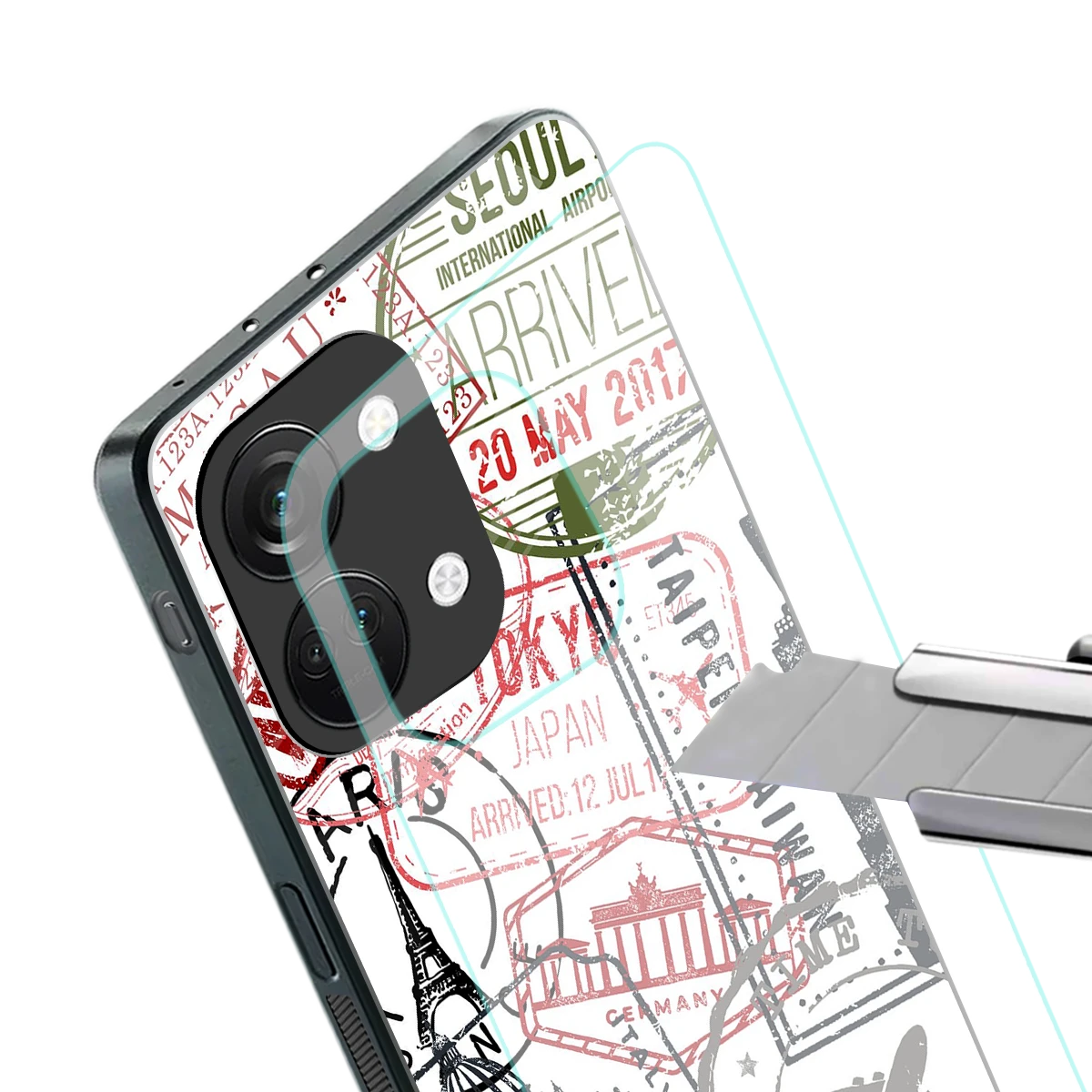 Stamp Collection stylish phone case for oneplus nord 3 | glossy glass and slim fit