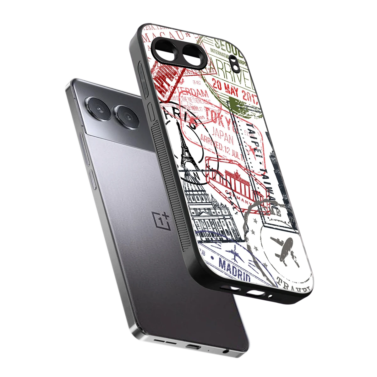 Stamp Collection sleek oneplus nord 4 cover with tempered glass back and TPU edges