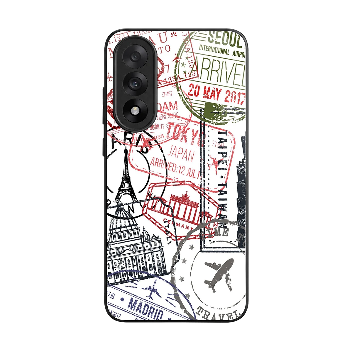 Stamp Collection back phone cover | glass case for oneplus nord 5
