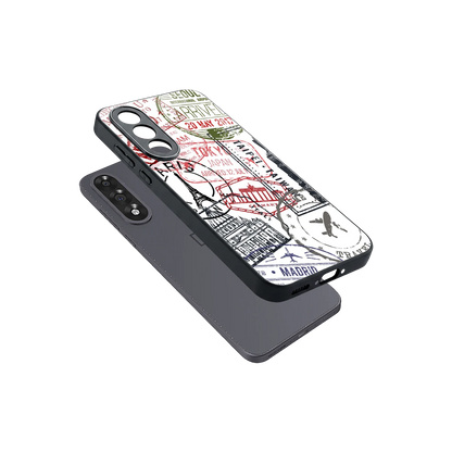 Stamp Collection sleek oneplus nord 5 cover with tempered glass back and TPU edges