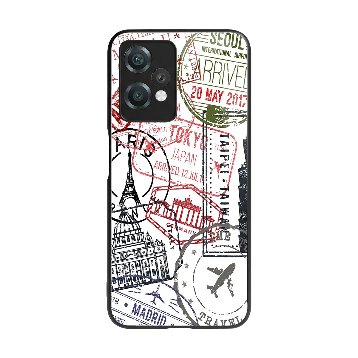 Stamp Collection back phone cover | glass case for oneplus nord ce 2 lite