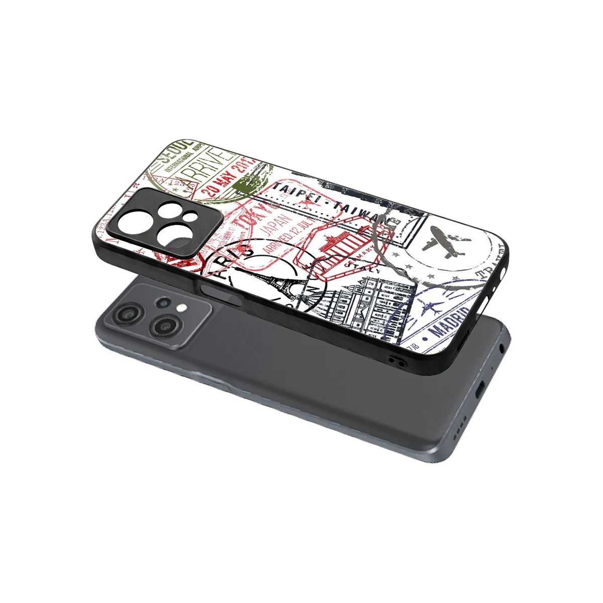 Stamp Collection sleek oneplus nord ce 2 lite cover with tempered glass back and TPU edges