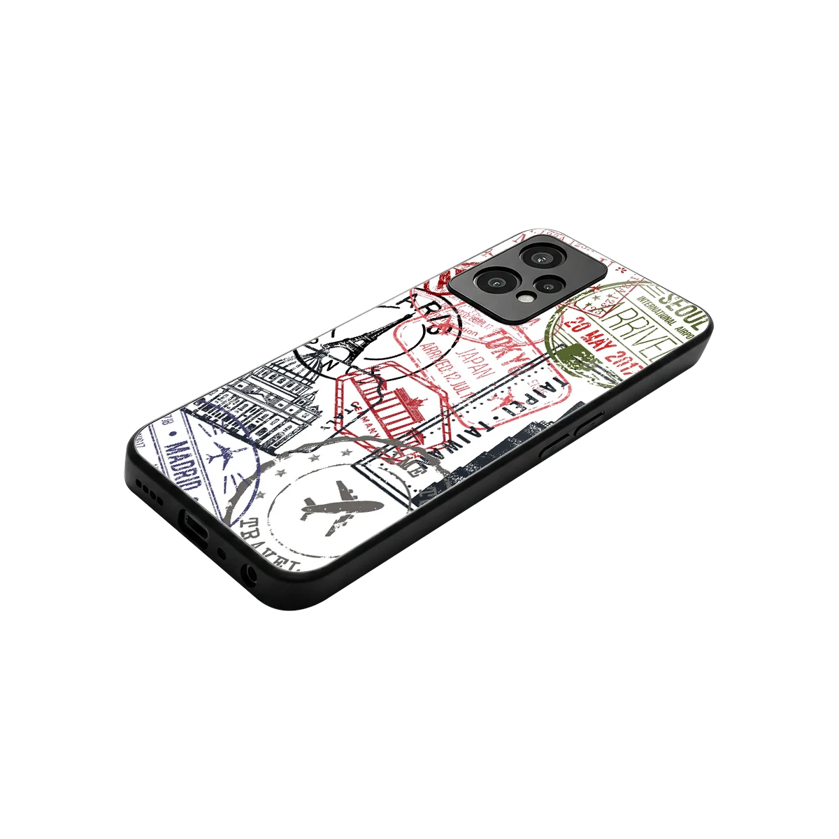 Stamp Collection stylish phone case for oneplus nord ce 2 lite | glossy glass and slim fit