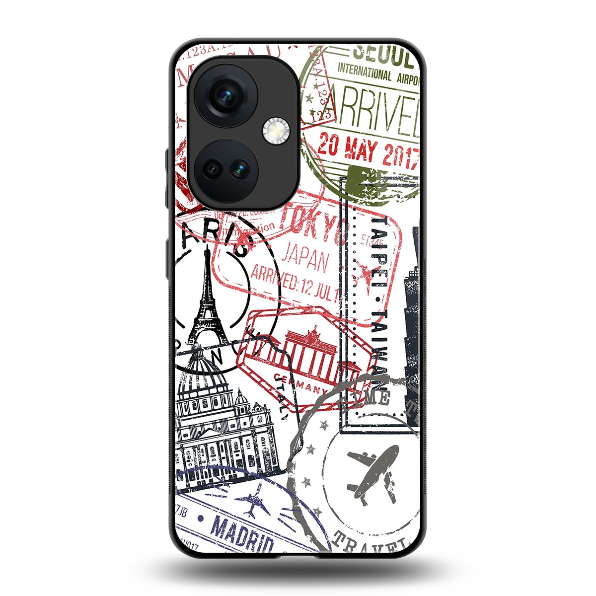 Stamp Collection back phone cover | glass case for oneplus nord ce 3