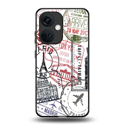 Stamp Collection back phone cover | glass case for oneplus nord ce 3