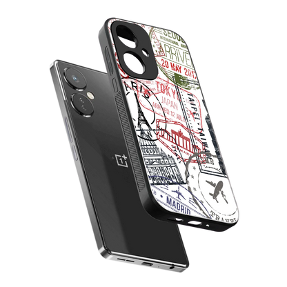 Stamp Collection sleek oneplus nord ce 3 cover with tempered glass back and TPU edges
