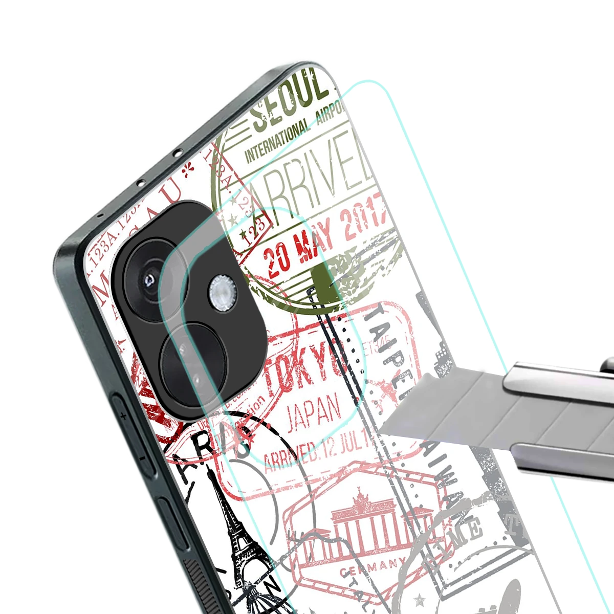 Stamp Collection stylish phone case for oneplus nord ce 3 | glossy glass and slim fit