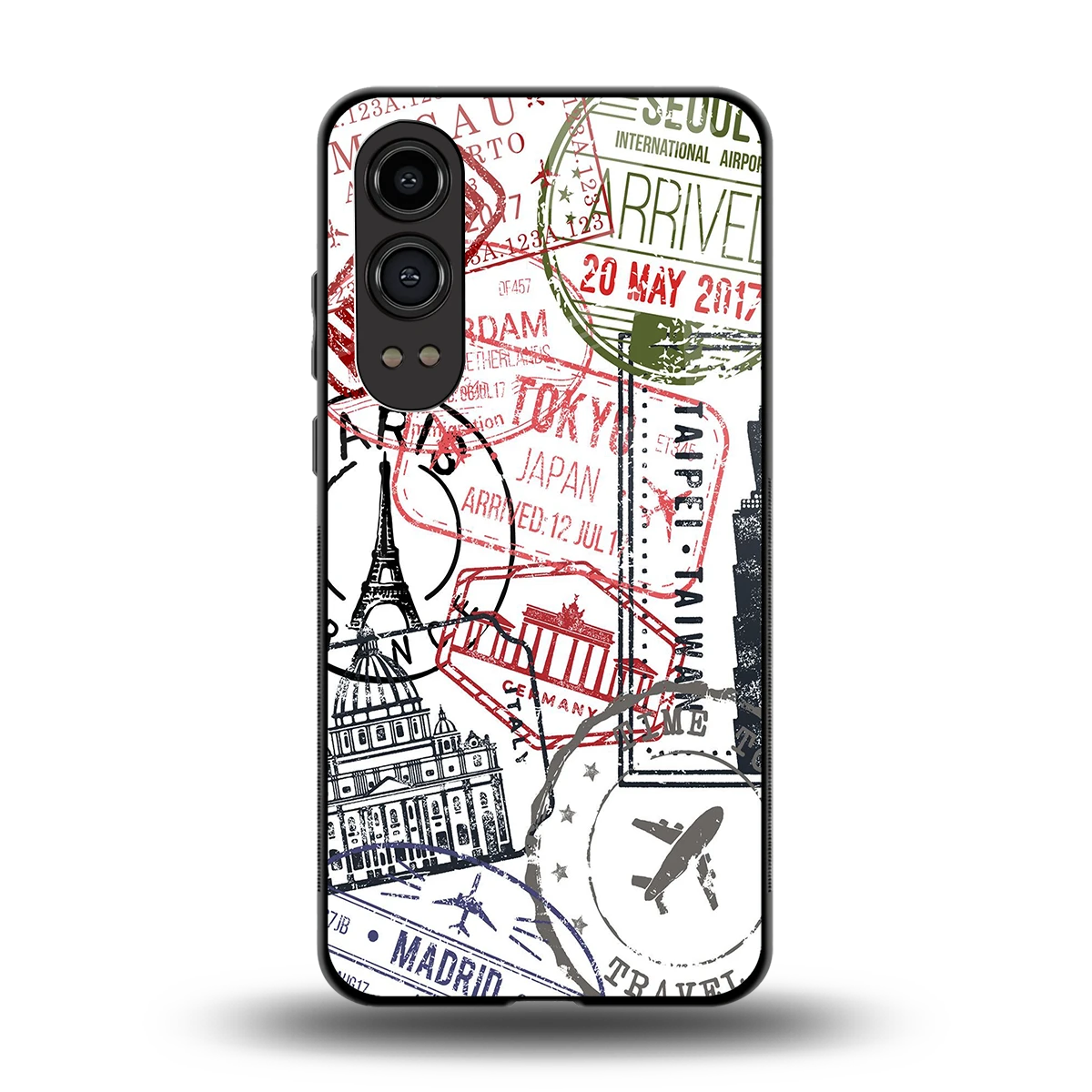 Stamp Collection back phone cover | glass case for oneplus nord ce 4 lite
