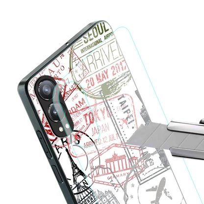 Stamp Collection stylish phone case for oneplus nord ce 4 lite | glossy glass and slim fit