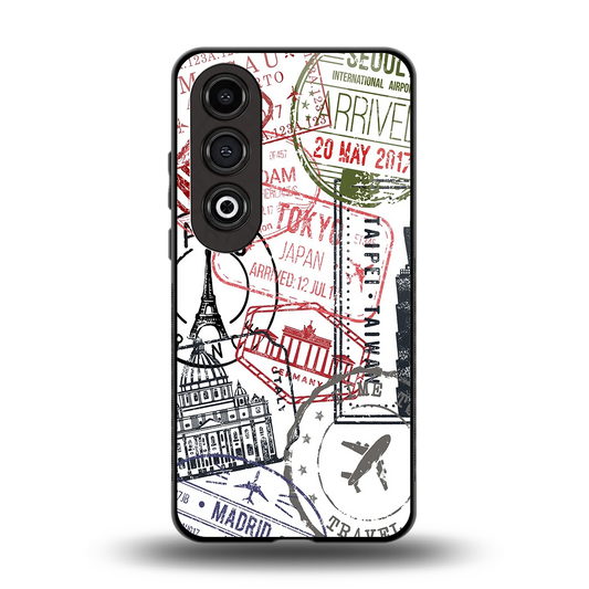 Stamp Collection back phone cover | glass case for oneplus nord ce 4