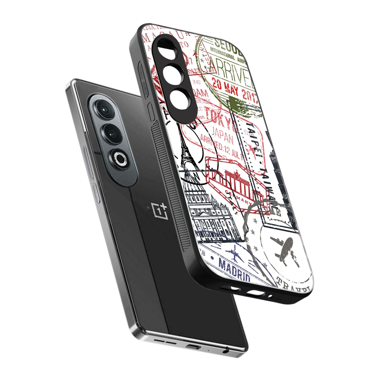 Stamp Collection sleek oneplus nord ce 4 cover with tempered glass back and TPU edges