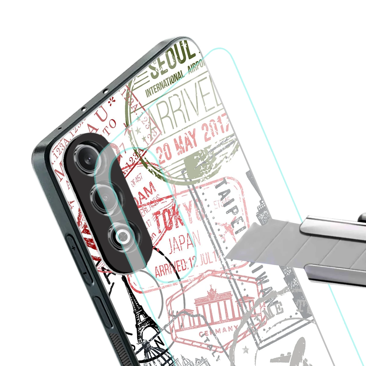 Stamp Collection stylish phone case for oneplus nord ce 4 | glossy glass and slim fit