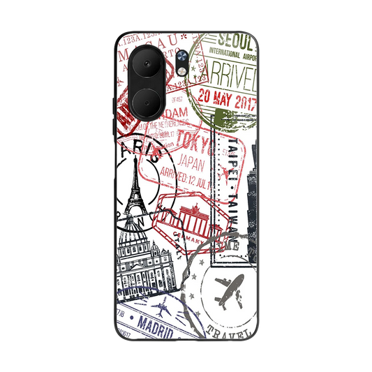 Stamp Collection back phone cover | glass case for oppo a5x 5g