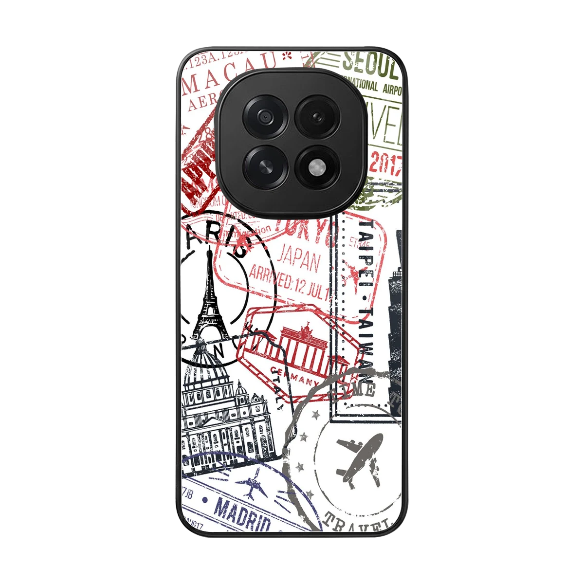 Stamp Collection back phone cover | glass case for oppo f29 5g