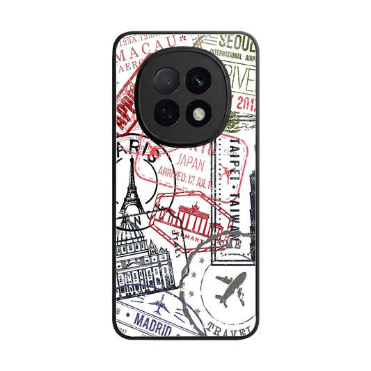 Stamp Collection back phone cover | glass case for oppo f29 pro 5g