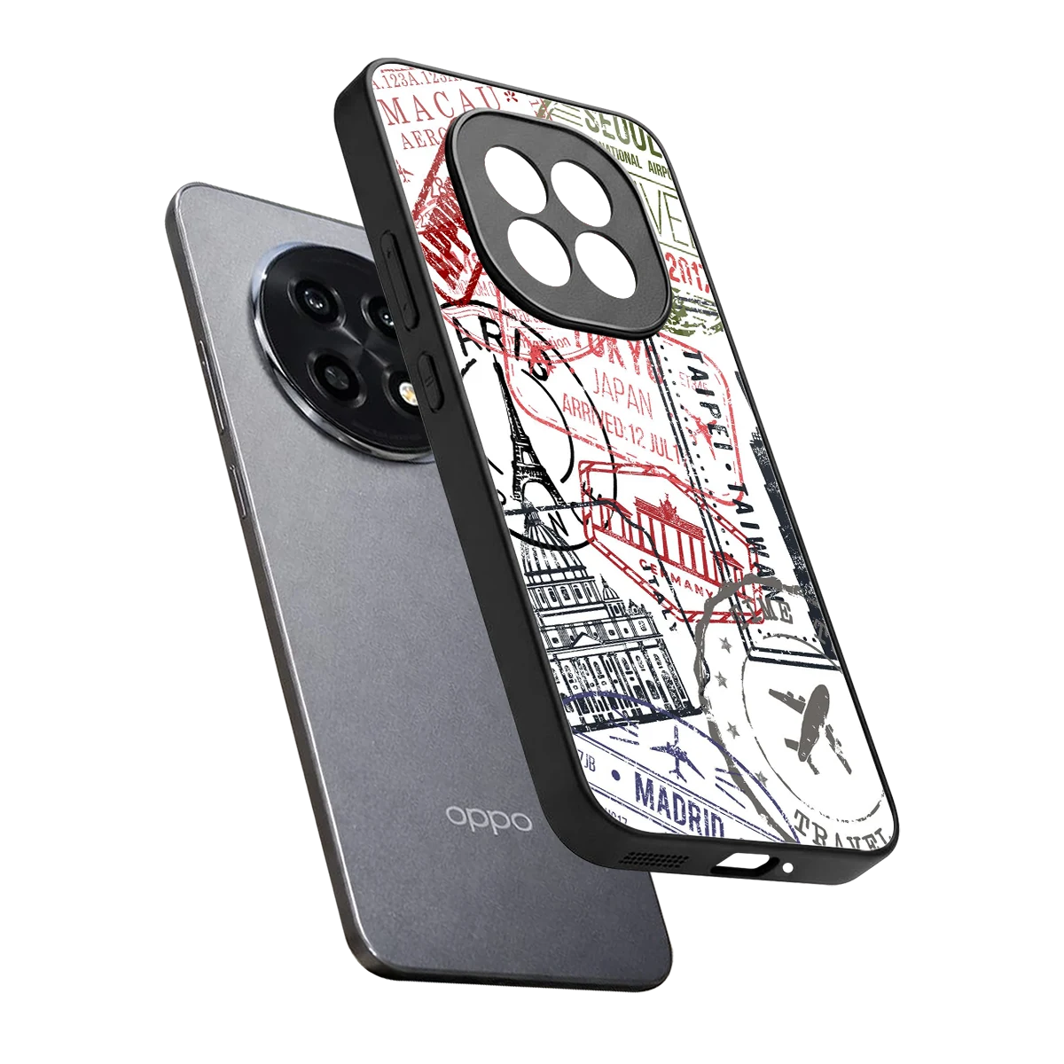Stamp Collection sleek oppo f29 pro 5g cover with tempered glass back and TPU edges