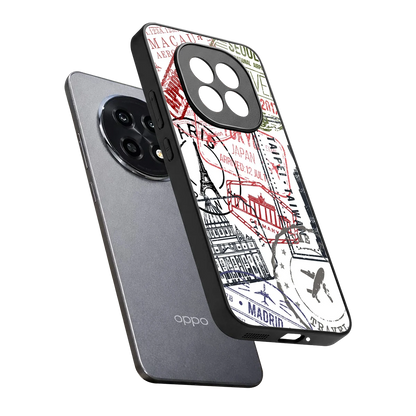 Stamp Collection sleek oppo f29 pro 5g cover with tempered glass back and TPU edges