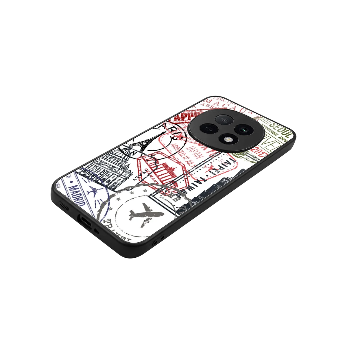 Stamp Collection stylish phone case for oppo f29 pro 5g | glossy glass and slim fit