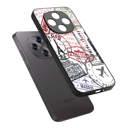 Stamp Collection sleek oppo f31 pro 5g cover with tempered glass back and TPU edges