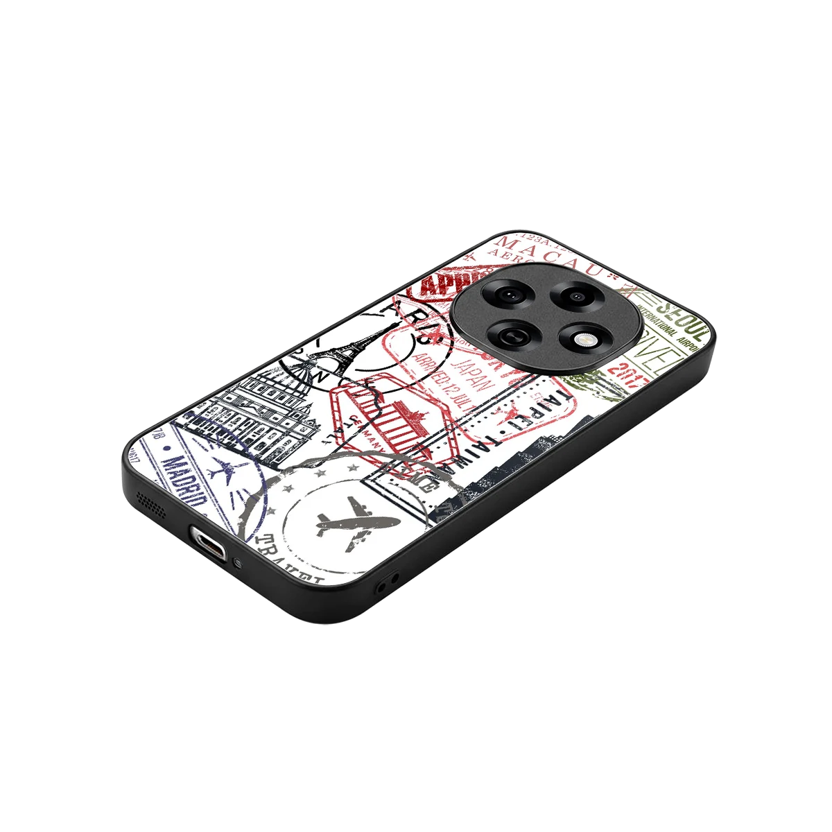 Stamp Collection stylish phone case for oppo f31 pro 5g | glossy glass and slim fit