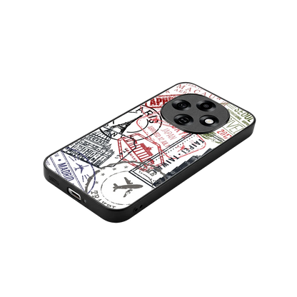 Stamp Collection stylish phone case for oppo f31 pro 5g | glossy glass and slim fit