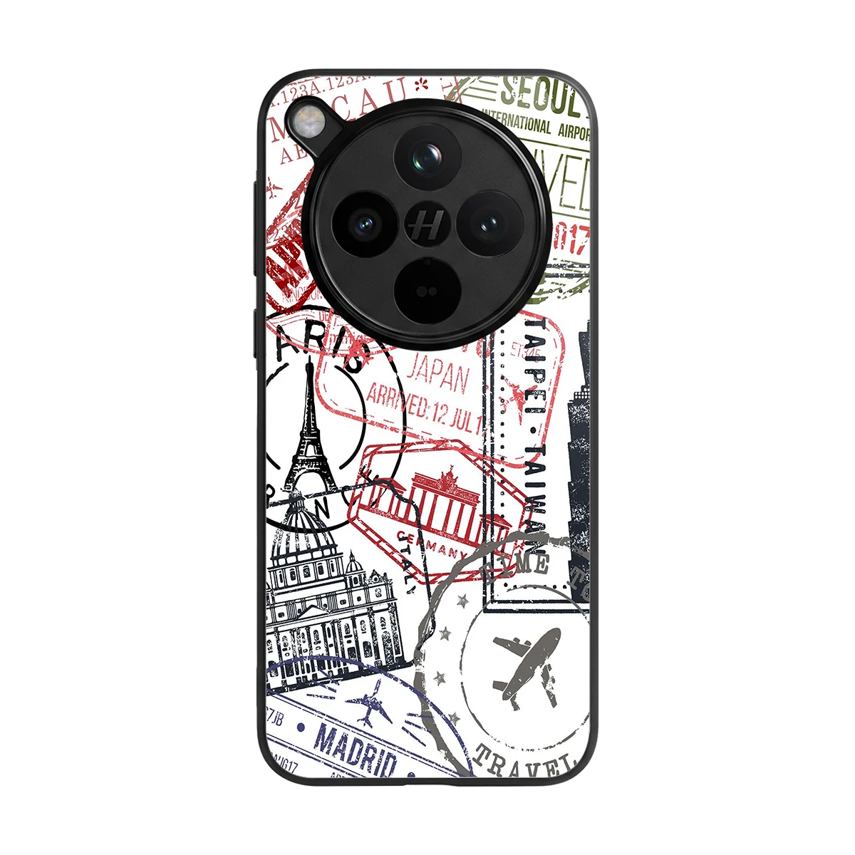 Stamp Collection back phone cover | glass case for oppo find x8