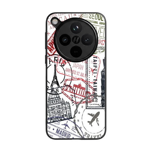 Stamp Collection back phone cover | glass case for oppo find x8