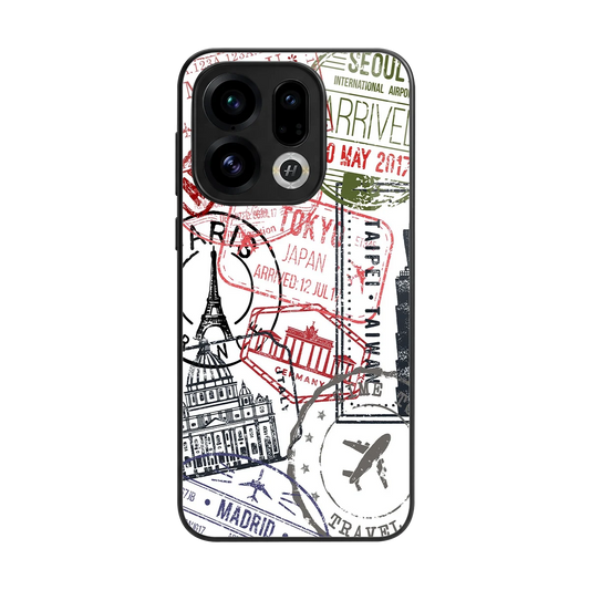 Stamp Collection back phone cover | glass case for oppo find x9