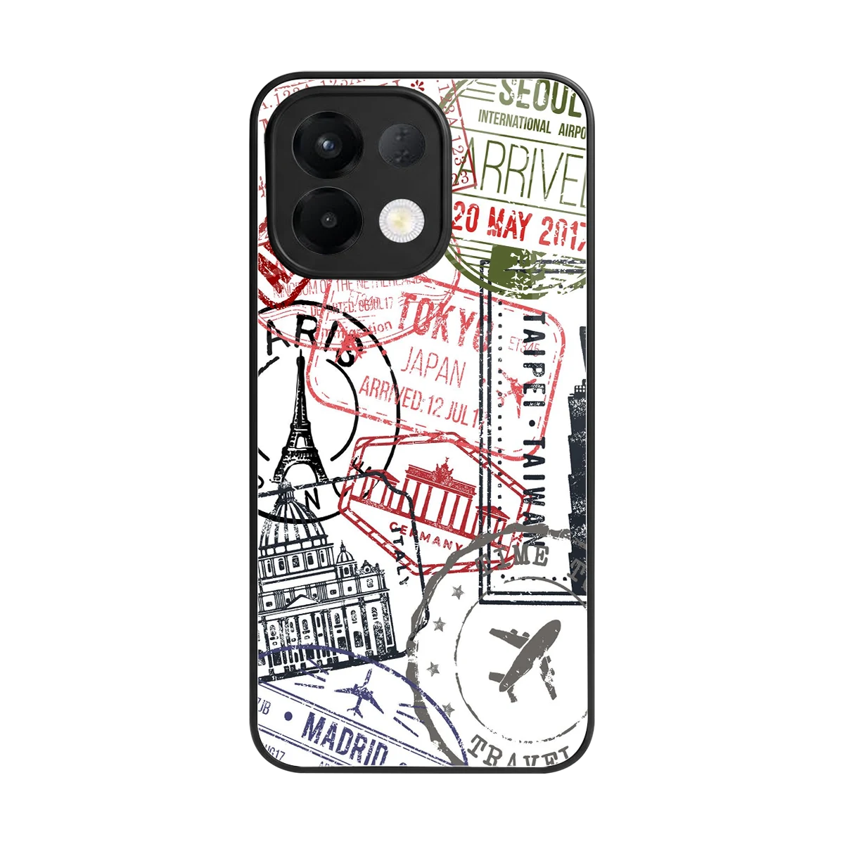 Stamp Collection back phone cover | glass case for oppo k13 5g
