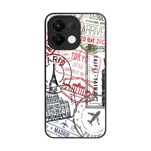 Stamp Collection back phone cover | glass case for oppo k13 5g