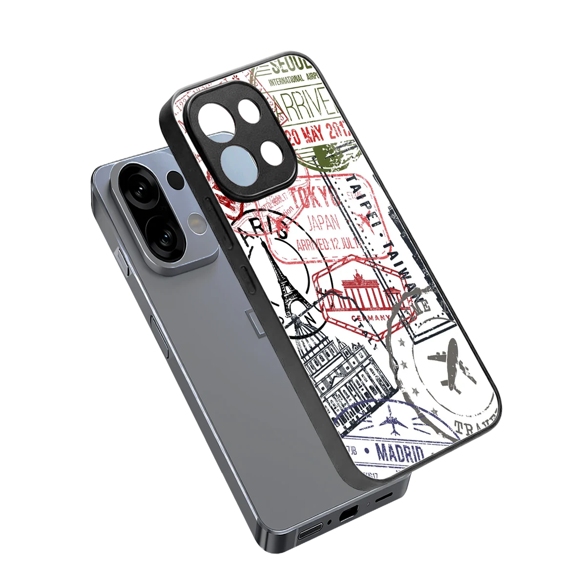 Stamp Collection sleek oppo k13 5g cover with tempered glass back and TPU edges