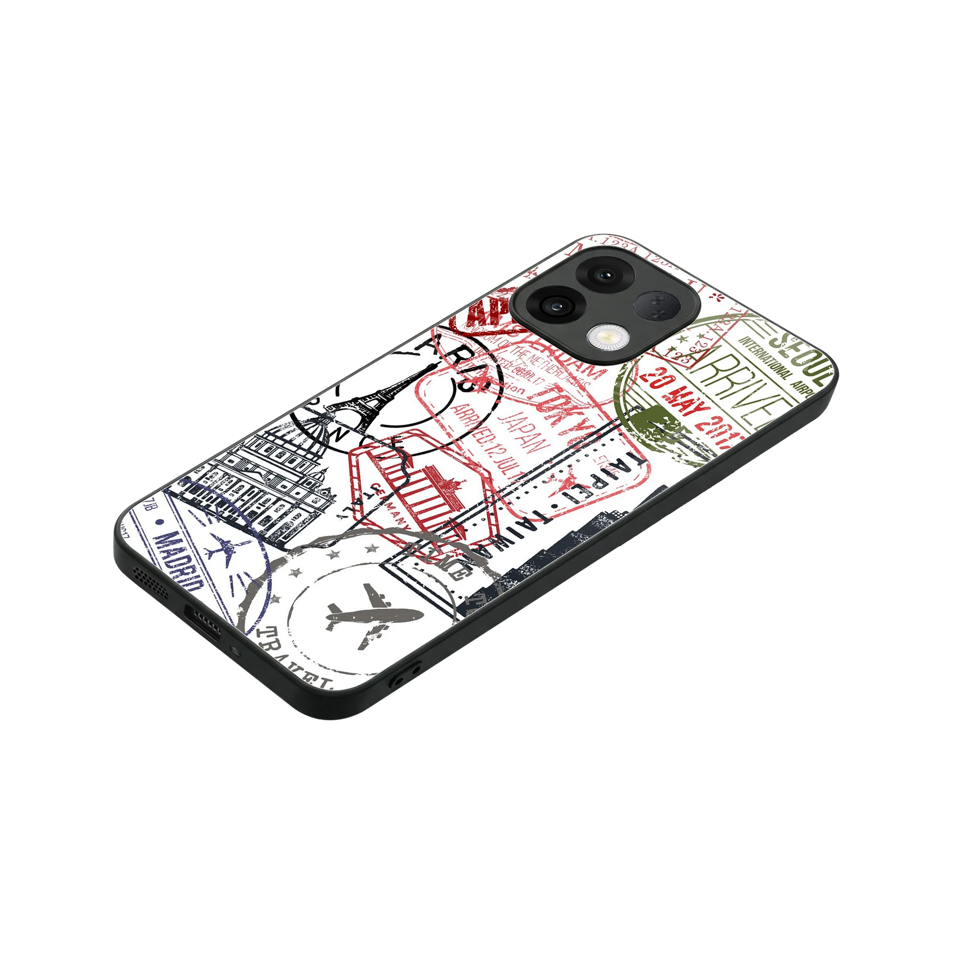 Stamp Collection stylish phone case for oppo k13 5g | glossy glass and slim fit