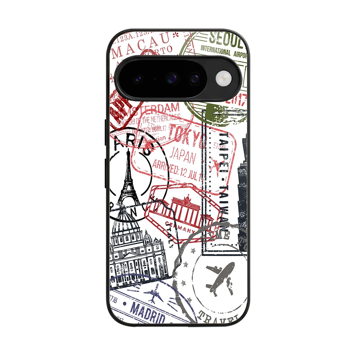 Stamp Collection back phone cover | glass case for google pixel 10