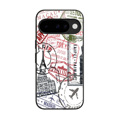 Stamp Collection back phone cover | glass case for google pixel 10